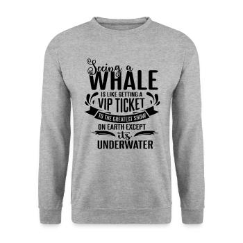 Blue whale for beluga whale and marine mammals - Unisex Sweatshirt - salt & pepper - Front - Alina (178cm) & Michal (187cm)