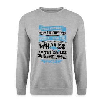Humpback whale design for ocean, sea, whale and whales - Unisex Sweatshirt - salt & pepper - Front - Alina (178cm) & Michal (187cm)
