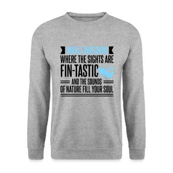 Ozean Meer Wal Zitat für Wal Meeressäugetiere - Unisex Pullover - Weißgrau meliert - Vorne - Alina (178cm) & Michal (187cm)