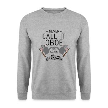 Basson Orchesta design pour bassonistes - Sweat-shirt Unisexe - gris chiné - Devant - Alina (178cm) & Michal (187cm)