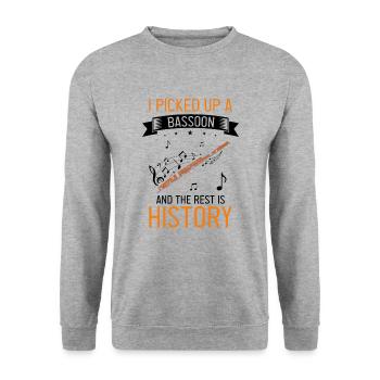 Fagottrohr für Fagottist und Fagottorchester - Unisex Pullover - Weißgrau meliert - Vorne - Alina (178cm) & Michal (187cm)