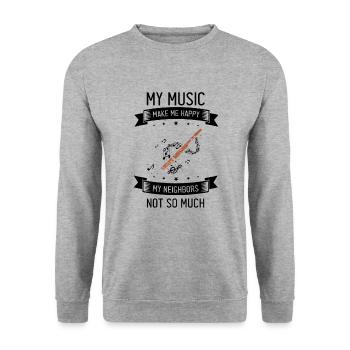 Basson pour basson anches et bassoniste - Sweat-shirt Unisexe - gris chiné - Devant - Alina (178cm) & Michal (187cm)