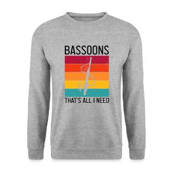 Bassoonist design for woodwind orchestra - Unisex Sweatshirt - salt & pepper - Front - Alina (178cm) & Michal (187cm)