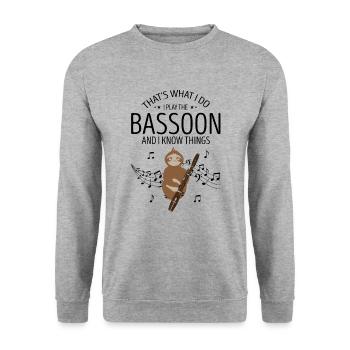Basson pour basson anches et bassoniste - Sweat-shirt Unisexe - gris chiné - Devant - Alina (178cm) & Michal (187cm)