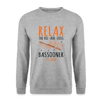 Fagottist für Fagottorchester und Fagottist - Unisex Pullover - Weißgrau meliert - Vorne - Alina (178cm) & Michal (187cm)