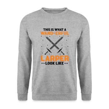 Larping for fantasy role-playing games and sword fights - Unisex Sweatshirt - salt & pepper - Front - Alina (178cm) & Michal (187cm)