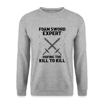 Rollenspiel Zitat für Larper und Larp - Unisex Pullover - Weißgrau meliert - Vorne - Alina (178cm) & Michal (187cm)