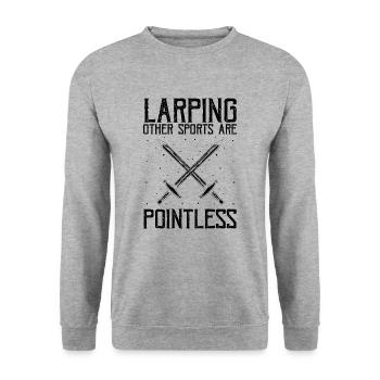 Larping für Fantasy-Rollenspiele und Schwertkämpfe - Unisex Pullover - Weißgrau meliert - Vorne - Alina (178cm) & Michal (187cm)