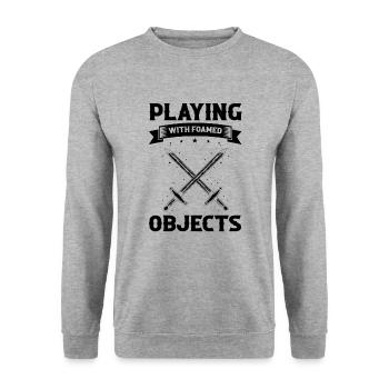 Rollenspiel Zitat für Larper und Larp - Unisex Pullover - Weißgrau meliert - Vorne - Alina (178cm) & Michal (187cm)