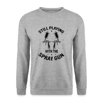 Car Painter Offer for Car Painters - Unisex Sweatshirt - salt & pepper - Front - Alina (178cm) & Michal (187cm)
