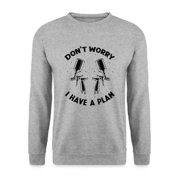 Autolackierer Angebot für Karosseriebauer - Unisex Pullover - Weißgrau meliert - Vorne - Alina (178cm) & Michal (187cm)