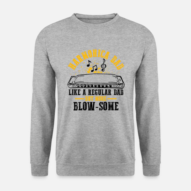 Harmonikaspieler für Munharmonika Spieler - Unisex Pullover - Weißgrau meliert