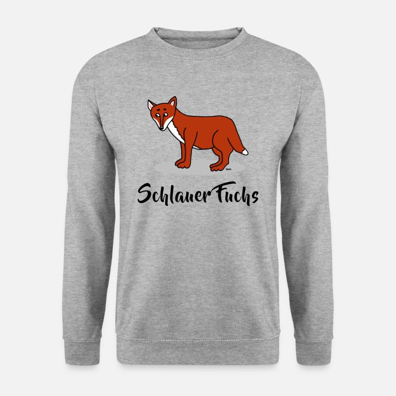 Schlau Intelligent - Schlauer Fuchs - Unisex Pullover - Weißgrau meliert