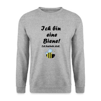 Bee I pollinate you - Unisex Sweatshirt - salt & pepper - Front - Alina (178cm) & Michal (187cm)