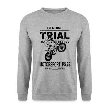 Trial Racing - Unisex Pullover - Weißgrau meliert - Vorne - Alina (178cm) & Michal (187cm)