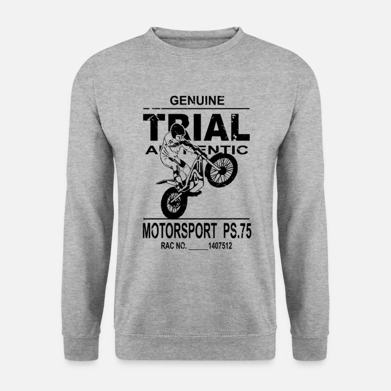 Trial Racing - Unisex Pullover - Weißgrau meliert
