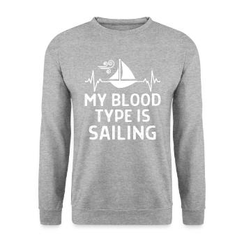 Seefahrer Segeln Seemann Capitän Geschenk Sprüche - Unisex Pullover - Weißgrau meliert - Vorne - Alina (178cm) & Michal (187cm)