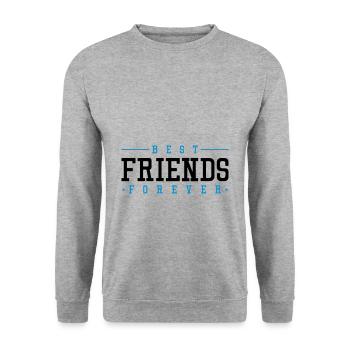 best friends forever - Unisex Sweatshirt - salt & pepper - Front - Alina (178cm) & Michal (187cm)