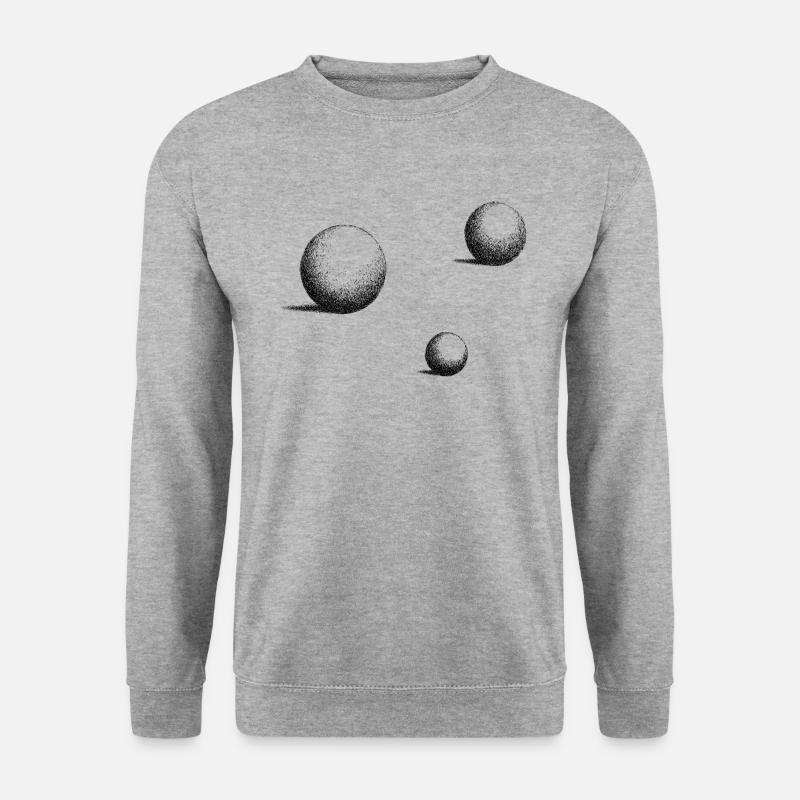 Modèle de balle 3D - cadeau de boules de billard - Sweat-shirt Unisexe - gris chiné