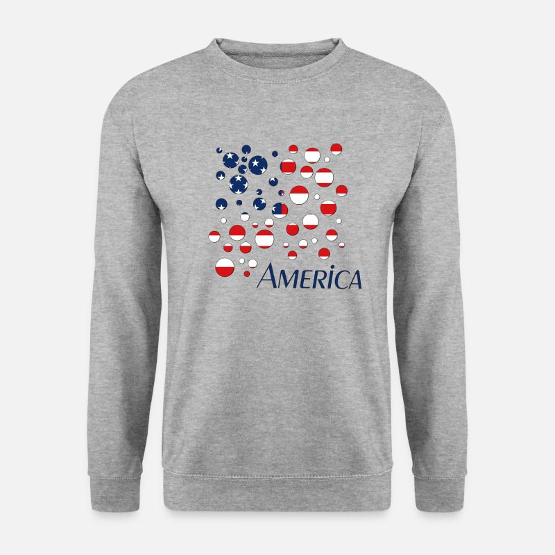America Usa - Unisex Pullover - Weißgrau meliert