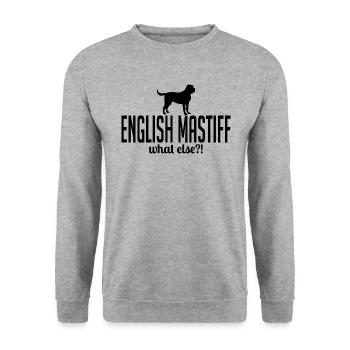 DEUTSCH MASTIFF what else Hundespruch Wilsigns - Unisex Sweatshirt - salt & pepper - Front - Alina (178cm) & Michal (187cm)