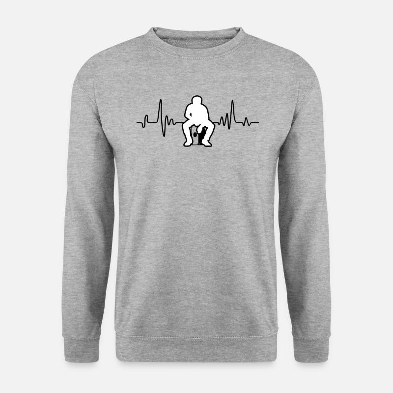 Cajon - Herzschlag Cajon Spieler Kajon Drummer - Unisex Pullover - Weißgrau meliert