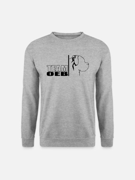 TEAM OEB Old English Bulldog Hunde Hund Wilsigns - Unisex Pullover - Weißgrau meliert