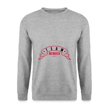 membre de l'équipe banderole - Sweat-shirt Unisexe - gris chiné - Devant - Alina (178cm) & Michal (187cm)
