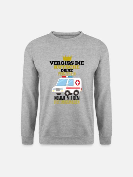 Rettungssanitäter Shirt Prinzessin Geschenk - Unisex Pullover - Weißgrau meliert