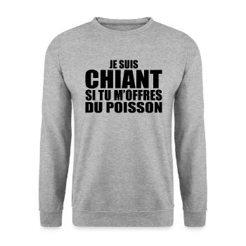 Man who adores: Pisces. Funny Design Humor - Unisex Sweatshirt - salt & pepper - Front - Alina (178cm) & Michal (187cm)