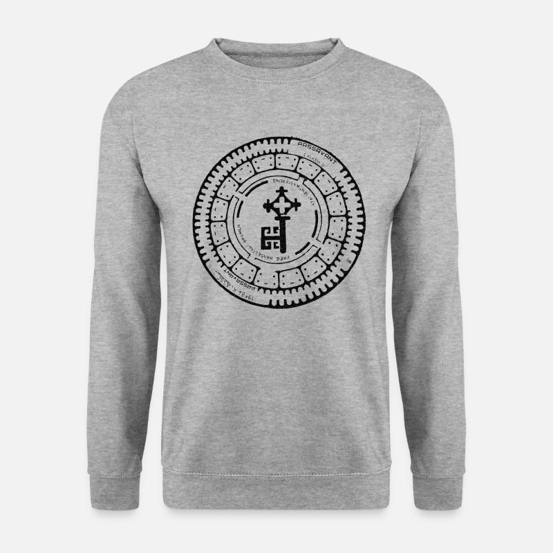 Bremen Wappen Schlüssel Gulli Gully Geschenk - Unisex Pullover - Weißgrau meliert