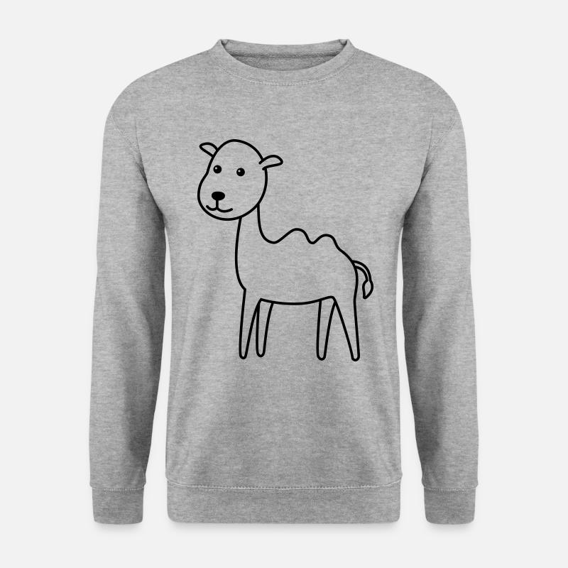 Kamel Comic - Unisex Pullover - Weißgrau meliert