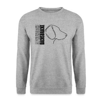 Alpenländische Dachsbracke Profil Hunde Hund - Unisex Pullover - Weißgrau meliert - Vorne - Alina (178cm) & Michal (187cm)