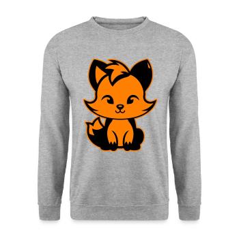 Renard mignon mignon bébé - Sweat-shirt Unisexe - gris chiné - Devant - Alina (178cm) & Michal (187cm)