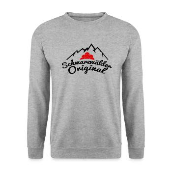 Schwarzwälder Original Schwarzwald Geschenkidee - Unisex Pullover - Weißgrau meliert - Vorne - Alina (178cm) & Michal (187cm)