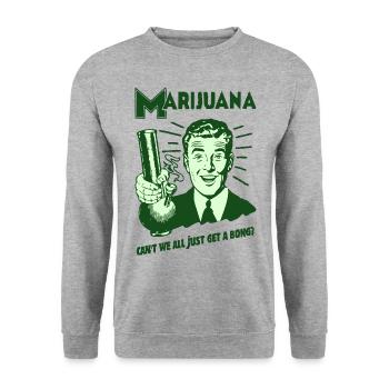 Marijuana Retro Graphic - Unisex Sweatshirt - salt & pepper - Front - Alina (178cm) & Michal (187cm)
