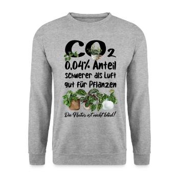 CO2, Pflanzen wachsen - Unisex Pullover - Weißgrau meliert - Vorne - Alina (178cm) & Michal (187cm)