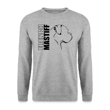 FRANÇAIS MASTIFF Profil Chiens Wilsigns - Sweat-shirt Unisexe - gris chiné - Devant - Alina (178cm) & Michal (187cm)