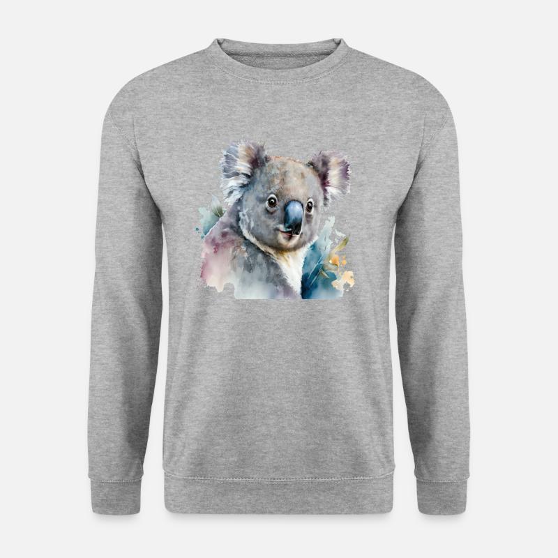 Koala Aquarell - Unisex Pullover - Weißgrau meliert