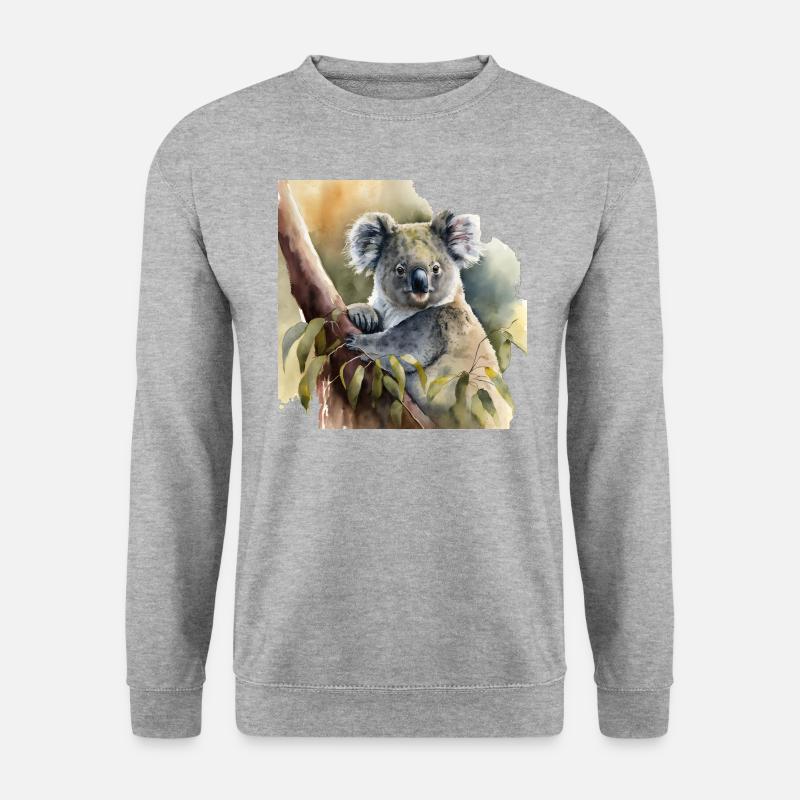 Koala Aquarell - Unisex Pullover - Weißgrau meliert