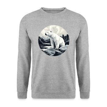 Polar bear - Unisex Sweatshirt - salt & pepper - Front - Alina (178cm) & Michal (187cm)