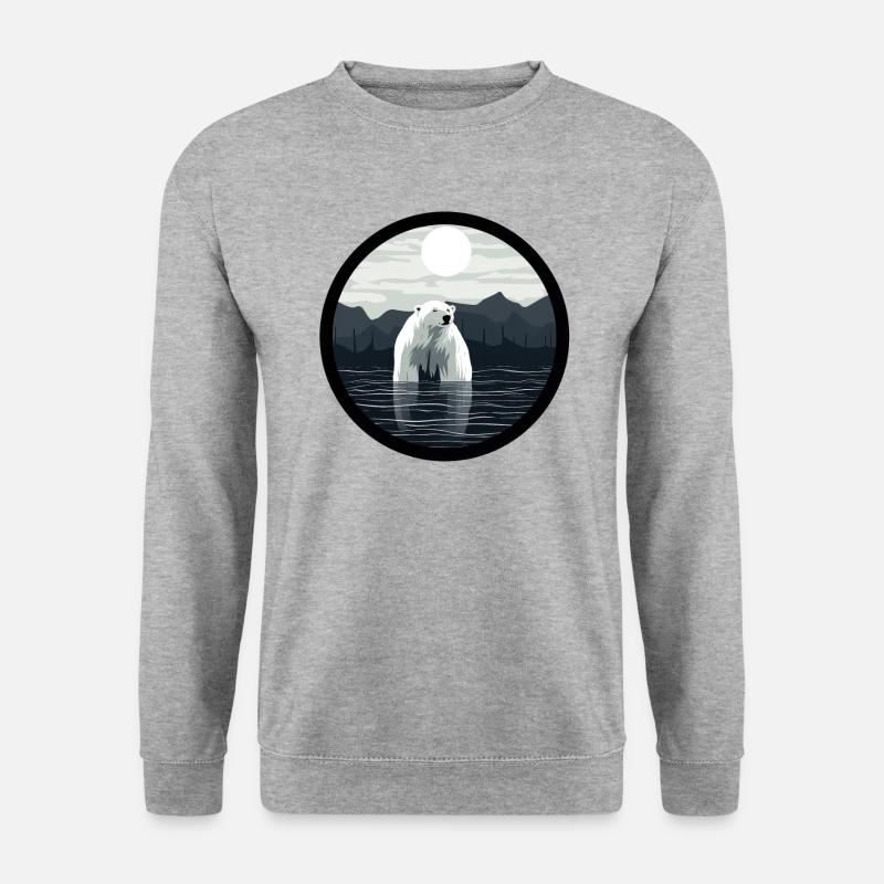 Eisbär - Unisex Pullover - Weißgrau meliert