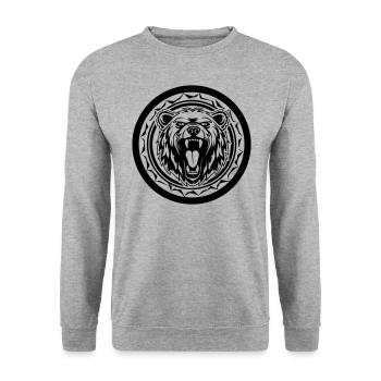Grizzly Bär - Unisex Pullover - Weißgrau meliert - Vorne - Alina (178cm) & Michal (187cm)