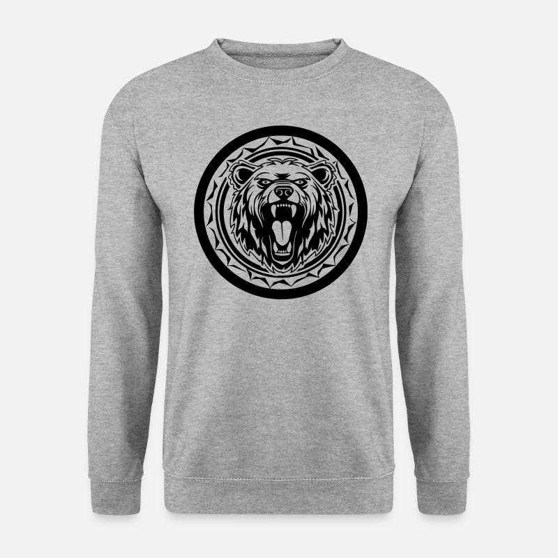 Grizzly Bär - Unisex Pullover - Weißgrau meliert