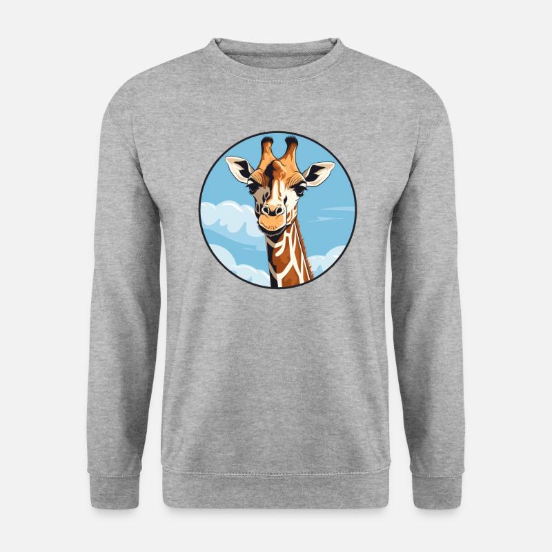 Giraffe - Unisex Pullover - Weißgrau meliert
