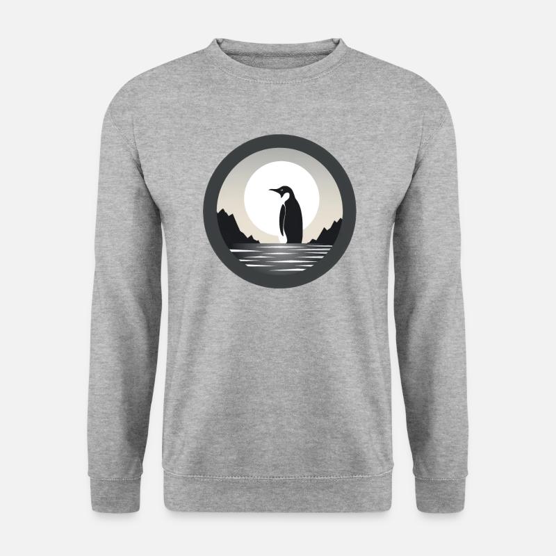Pinguin - Unisex Pullover - Weißgrau meliert