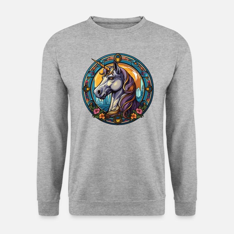 Einhorn - Unisex Pullover - Weißgrau meliert