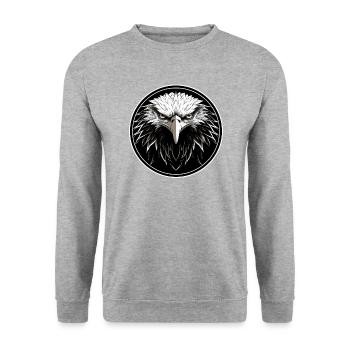Adler - Unisex Pullover - Weißgrau meliert - Vorne - Alina (178cm) & Michal (187cm)