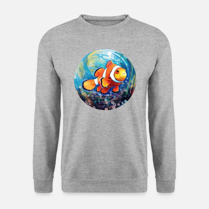 Clownfisch - Unisex Pullover - Weißgrau meliert
