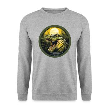 Crocodile - Sweat-shirt Unisexe - gris chiné - Devant - Alina (178cm) & Michal (187cm)